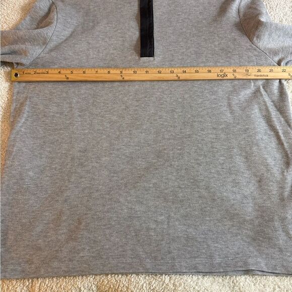 Hugo Boss Sweater Mens Size XL Qouter Zip Gray Cotton Pullover Mock Neck - Picture 6 of 13